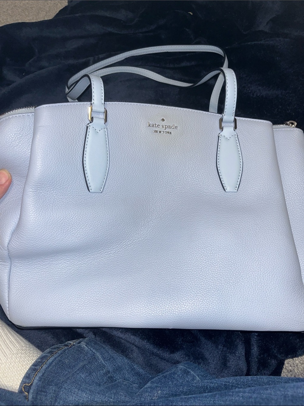 kate spade Light Blue Pebbled Leather Tote